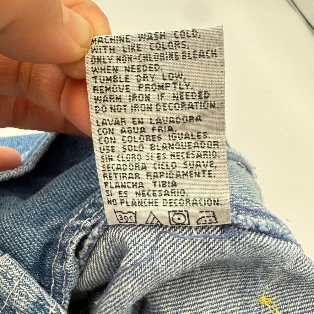 Vtg‎ Lil' Builder Denim Overalls – Tape Measure Straps & Road Crew Patch 3-6 mo.